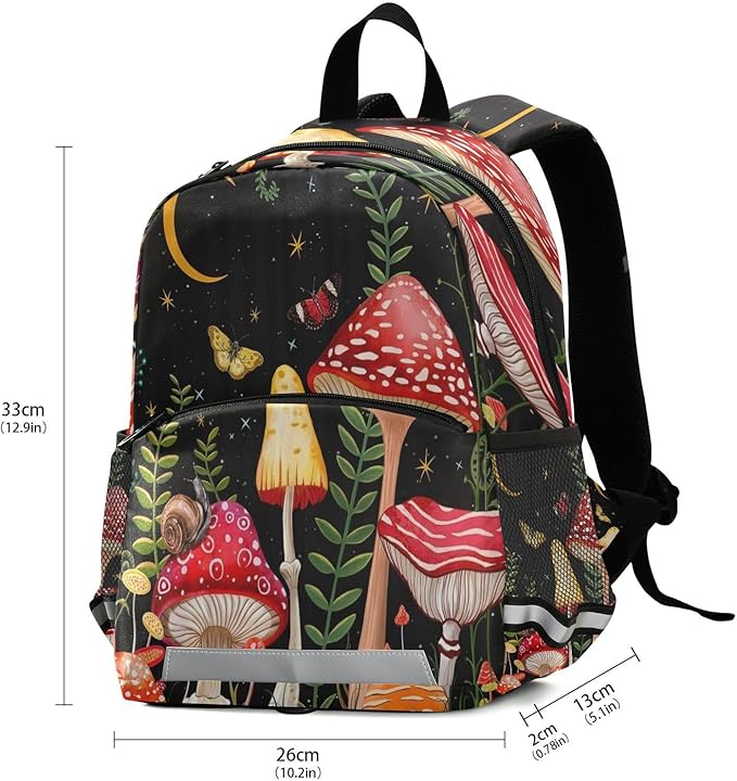 Moon Mushroom Toddler Backpack Boys Girls Kids Preschool Bookbag School - Image 3