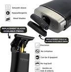 Supreme Trimmer 2-in-1 Crunch Lite Foil Shaver & DLC T-Shaper Trimmer Set | ST5206 Beard Trimmer STF600 Electric Razor | Travel or at Home Hair Cutting Kit | Black