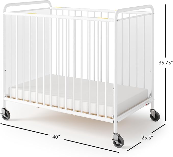 Foundations Chelsea Clearview Metal Compact Daycare Crib, Compact Mini Size - Image 2