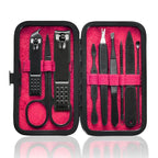 Manicure Set 9 in 1 Stainless Steel, Nail Clippers Scissors Pedicure Tools Kit by HANTEKAS