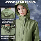 ANYOO Waterproof Rain Poncho Lightweight Reusable Hiking Hooded Coat Jacket - Image 4