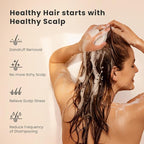 AIMIKE Scalp Massager Shampoo Brush, Soft Silicone Scalp Scrubber, Scalp Brush/Exfoliator for Washing Hair Dandruff, Scalp Massager Hair Growth Stimulator, Wet Dry Scalp Hair Scrubber - Oatmeal