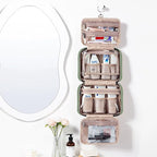 NISHEL Large Double Layer Travel Makeup Bag Women, Cosmetic Case, Organizer - Image 2