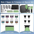 Professional Hair Clipper & Hair Trimmer & Foil Shaver Kit, Beard Trimmer Clippers and Trimmers Set, Cordless Mens Clippers for Home, Barber