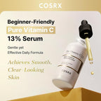 COSRX Pure Vitamin C 13% Serum (Renewal) with Vitamin E & Hyaluronic Acid, Korean Vitamin C Serum, Hydrating Facial Serum for Fine Lines, Uneven Skin Tone & Dull Skin, 0.67fl.oz, Korean Skin Care