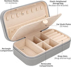 DesignSter Travel Jewelry Box, PU Leather Portable Jewelry Case, Small Jewelry - Image 2
