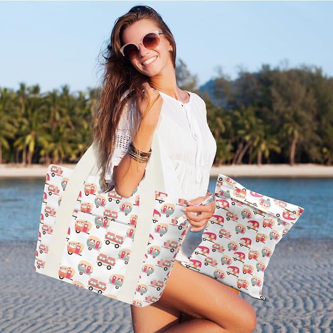 Beach Bags Wet Bag for Swimsuit Tote Bag for Friends Travel Gifts, Aloha Bags - Image 4
