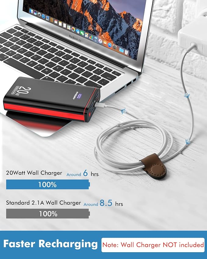 Ayeway Battery Pack USB C Portable Charger PD 20W Fast Charging 26800mAh Power - Image 4