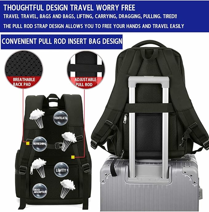 Men's Multilayer Backpack Business Casual Large Capacity Multifunctional Laptop - Image 6