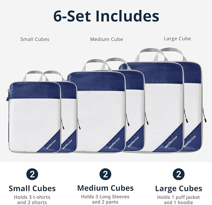 6 Set Compression Packing Cubes - Image 3