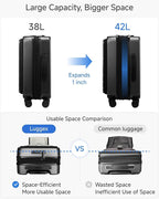 LUGGEX Luggage Sets 2 Piece, FLO5 Expandable Polycarbonate Hard Shell Suitcase - Image 4