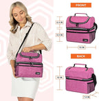 OPUX Lunch Box For Women, Insulated Large Lunch Bag Adult Work, Double Decker - Image 3