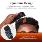 Afro Curls Hair Brush, Rubber Twist Curling Hair Brush, Washable Hair Dirty Braided Curly Hair for Barbers and Daily Use, Black