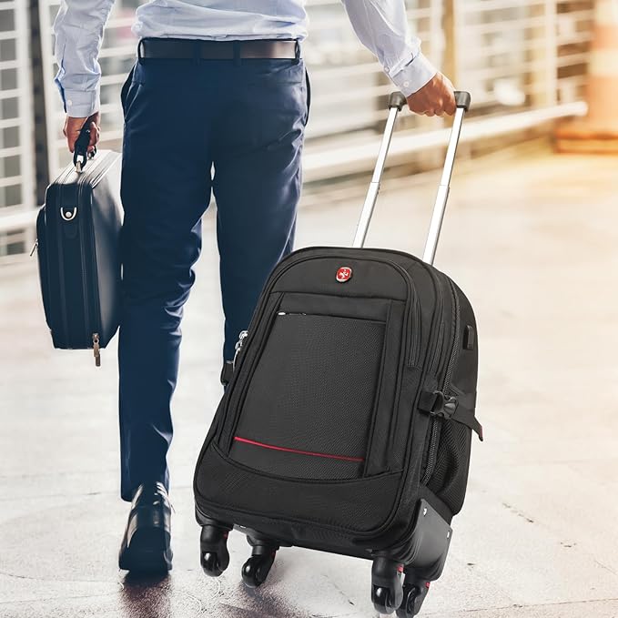 StarCloud 4-Wheel Rolling Backpack 45L: 17.3-Inch Roller Travel Laptop Backpack - Image 7