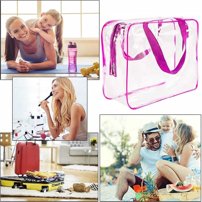 2Pcs Crystal Clear PVC Travel Toiletry Bag Kit - Image 3