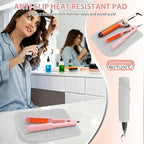 Large Silicone Heat Resistant Mat, Portable Travel Hot Hair Tools Holder Pad for Curling Iron, Flat Iron, Hair Straightener and Other Styling Tools(12.0" x 9.0")