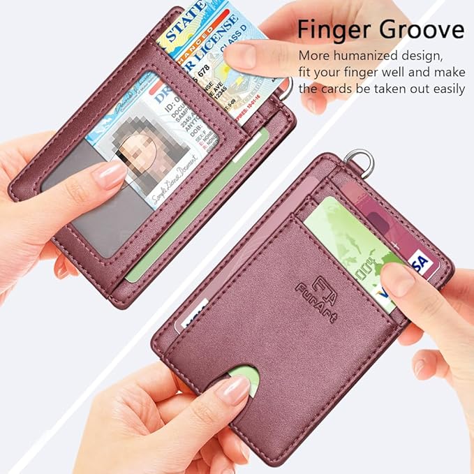 FurArt Slim Minimalist Wallet, Front Pocket Wallets, RFID Blocking, Credit Card - Image 3