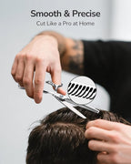ULG Hair Thinning Scissors 6.7” Shark Series 100% Japanese Stainless Steel, Offset Handle, 30 Deer-Tooth Thinner 35% Hair Removal, Professional Barber Layering Shears for Salon & Home Hair Styling