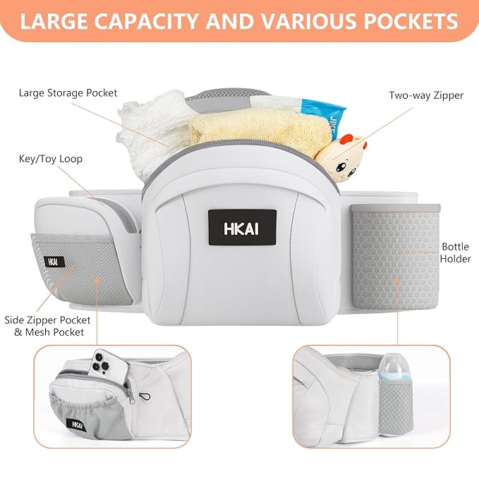 HKAI Baby Hip Carrier, Mom’s Choice Award Winner, Baby Carrier - Image 2