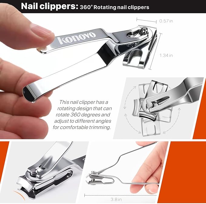 Konovo Toenail Clippers for Seniors Thick Toenails, Toe Nail Clippers Adult - Image 4