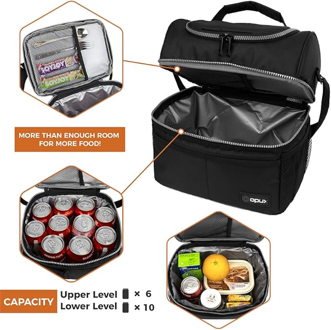 OPUX Lunch Box For Men Women, Insulated Large Lunch Bag Adult Work, Double - Image 7