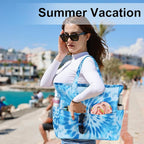 LEDAOU Large Beach Tote Bag Women Waterproof Sandproof Zipper Beach Tote Bag - Image 3