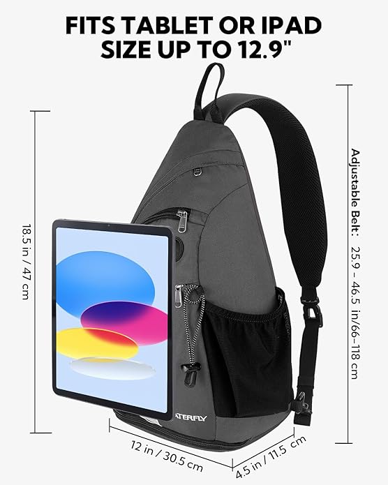 WATERFLY Large Crossbody Sling Bag: Over Shoulder Backpack Daypack Casual Cross - Image 2