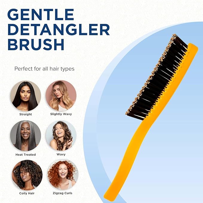 Giorgio GIO1 Gentle Hair Brush Dresser Size. Wet & Dry Pro Hair Brush Detangler. Soft for Sensitive Scalp. Good For Men Women & Kids All hair lengths. Durable and Anti-Static. (Set, Orange)