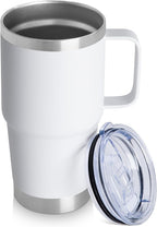 20oz Tumbler with Handle & Lid, Insulated Stainless Steel Travel Mug, Leakproof by HASLEOUTFITTERS