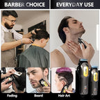 Hair Clippers for Men, Cordless & Corded Professional Clippers Set, 7500RPM Rechargeable Hair Cutting Kit with Precision Blades & Guide Combs, Ideal for Barbers & Home Use (Silver)