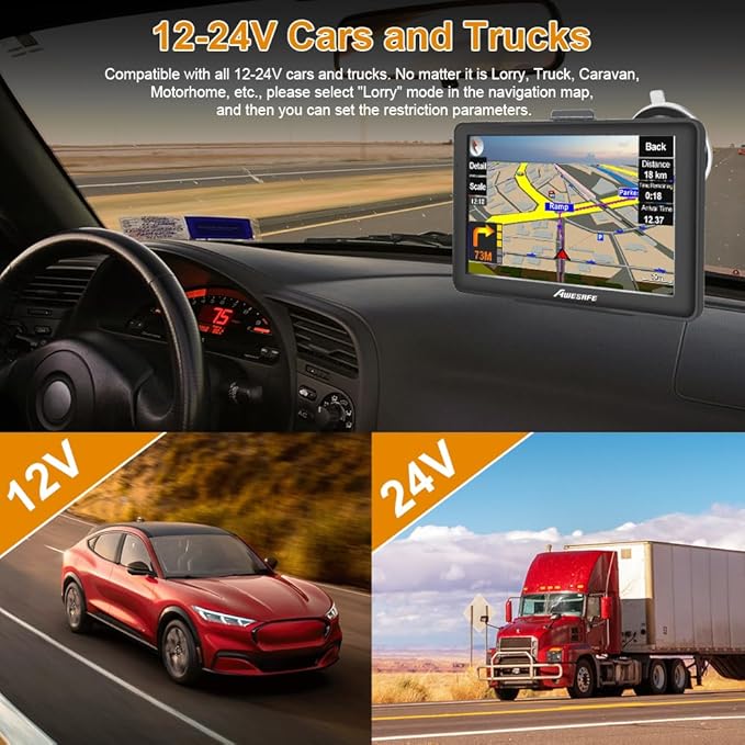 GPS Navigator for Car 7 inch Touch Screen Voice Prompts Turn Direction Speed - Image 3