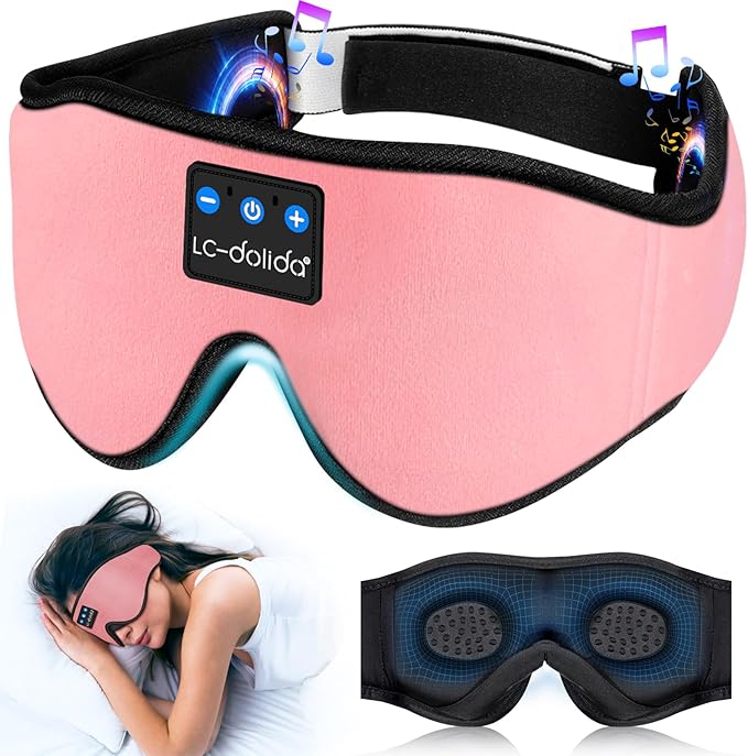 LC-dolida Sleep Headphones, Sleep Mask Bluetooth Wireless Music Eye Mask - Image 9