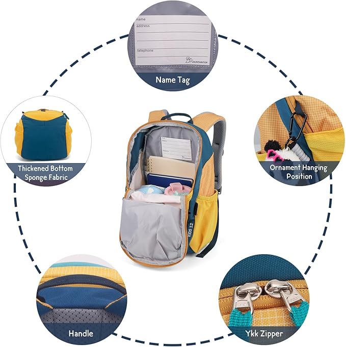 MOUNTAINTOP Kids Backpack 12L Toddler Hiking Backpack, Kindergarten Preschool - Image 4