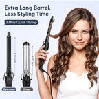 0.75 Inch Curling Iron, 5 Temperature Settings, Professional Spring Hair Iron for All Hair Types, Max 430℉ with Heat Resistant Mat (3/4 Inch Black)