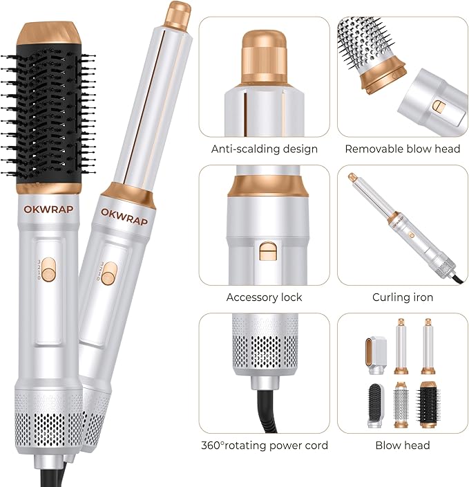 6 in ONE Blow Dryer Brush,Air