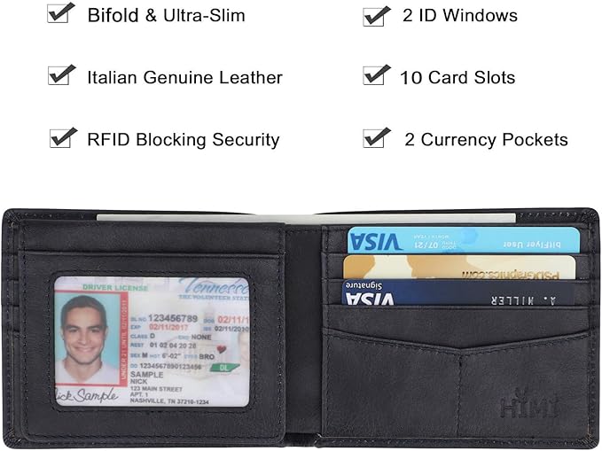 Wallet for Men-Genuine Leather RFID Blocking Bifold Stylish Wallet - Image 3