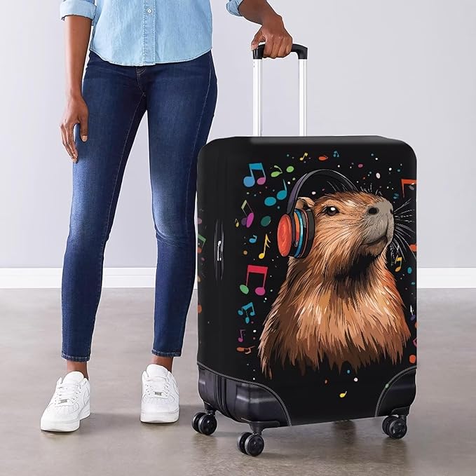 Capybara Luggage Cover Fits 18-21 Inch Luggage Anti-Scratch Spandex Zipper - Image 4