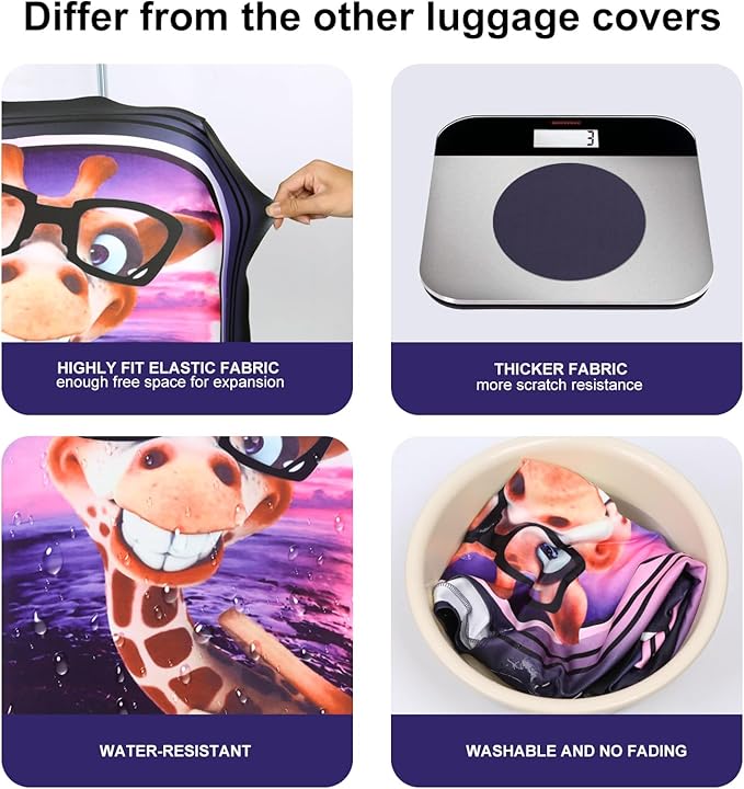 7-Mi 3D Print Design Travel Suitcase Protector Trolley Case Cover 19"-30" Sleeve - Image 5
