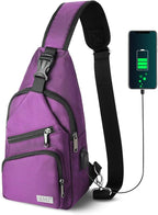 AMJ Crossbody Sling Bag Men Women, Casual Shoulder Backpack, Chest Daypack by AMJ