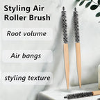 Small Round Styling Brush - Mini Roller Quiff Comb for Hairdressing - Lightweight Salon Brush for Thin, Short Hair, Bangs, Beard, Curling & Lifting