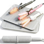 2 Pack Heat Mat for Curling Iron, Oversize Silicone Resistant Portable Travel Cover for Curling Irons, Flat Irons & Hot Styling Wands, Durable & Easy to Clean Mat for Home & Salon Use