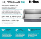 KRAUS Fairlane 33-inch Drop In/Top Mount Single Bowl 18-Gauge Stainless Steel - Image 5