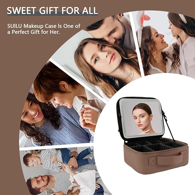 Makeup Bag with Led Mirror, Travel Makeup Organizer with 3 Color Setting - Image 6