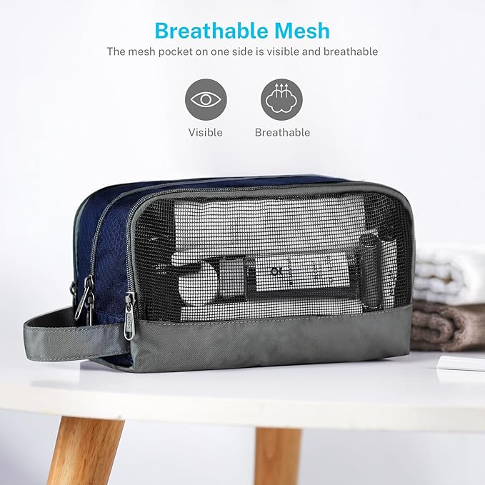 Gonex Travel Toiletry Bag Nylon, Dopp Kit Shaving Bag Toiletry Organizer Deep - Image 5