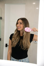 FRAMAR Checkered Hair Brush Detangler – Wet Hair Brushes For Women, Womens Hair Brush, Hair Accessories, Hairbrush For Women, Cepillos Para Cabello, Reduces Breakage – Detangle Brush - Pink