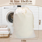 Canvas Laundry Bag 33"x 35", Thick Cotton Laundry Bag - Image 3