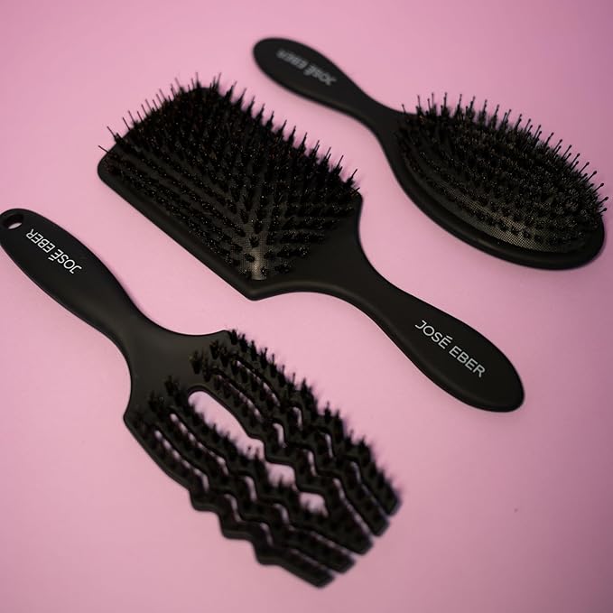 Jose Eber: Professional Series - Detangler Brush - 100% Natural Boar Hair with Nylon Bristle, Reduces Breakage, for All Hairtypes, Salon Styling Tool