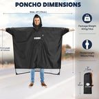 ANYOO Hooded Rain Poncho for Adults Waterproof Lightweight Rain Coat for Men - Image 2