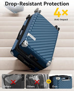 LUGGEX Luggage with Spinner Wheels, Polycarbonate Expandable Hard Shell Suitcase - Image 3
