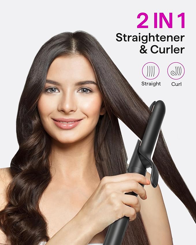 Wavytalk 5 in 1 Curling Iron Set with Thermal Brush and 4 Interchangeable Ceramic Curling Wands (0.5'-1.25'), Instant Heat Up Hair Curling Iron, Rose Gold